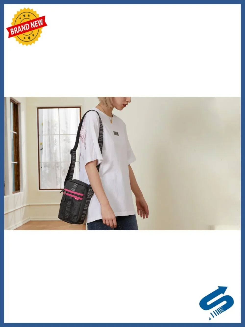 EVA Anime Crossbody Shoulder Bag Adjustable Strap Polyester